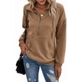 thumbnail image 6 of NEIRID  Women's Long Sleeve Lapel Half Zip Up Sweatshirt Solid Stylish Loose Fit Casual Pullover Tops, 6 of 6