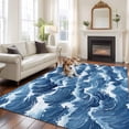 thumbnail image 2 of Non-Slip Rug Pad Rugs Summer Blue Ocean Waves Rectangle Area Rugs 5x7Ft Soft Carpet Pads for Living Room Kids Room, Abstract Water Ripples, 2 of 9
