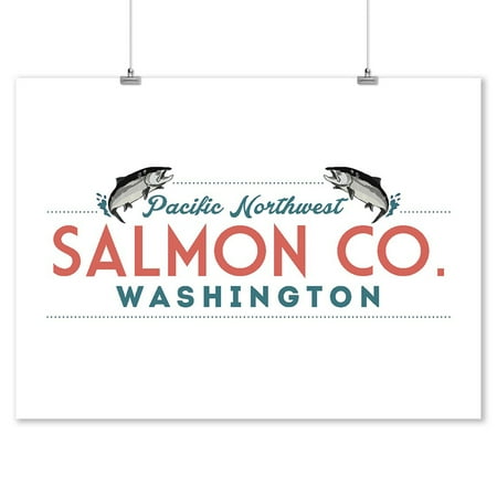 - Washington - Pacific Northwest - Salmon Co. - Lantern Press Artwork (9x12 Art Print, Wall Decor Travel Poster)