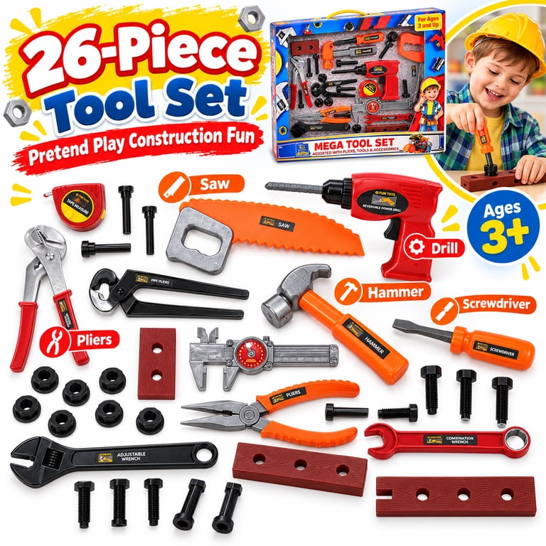 Blue Block Factory 26-Piece Kids Pretend Tool Set photo 3