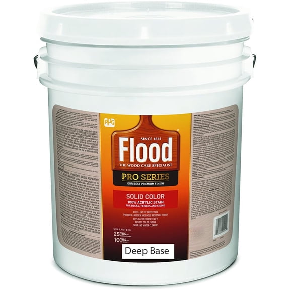 5 gal Flood FLD822 DEEP BASE Pro Series Solid Color Acrylic Stain