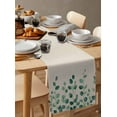 thumbnail image 3 of Green Leaves Burlap Cotton Table Runner 16x72 Inches Long, Retro Farmhouse Spring Natural Vines Farmhouse Table Runners, Outdoor Dining Tablecloths Decor for Baby Shower/Party/Wedding, 3 of 6