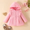 thumbnail image 3 of Usaibhir Toddler Baby Girl Clothes Jacket Coat Long Sleeve Solid Color Buttons Hooded Trench Coat Dress Fall Winter Outfit 9-24M, 3 of 9