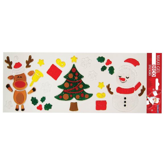 Christmas Window Gel Stickers - Reindeer & Snowman