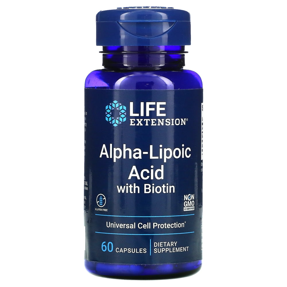 Life Extension AlphaLipoic Acid with Biotin, 60 Capsules