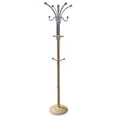 thumbnail image 1 of 73" Tall Chrome and Wood Coat Rack, Natural finish, 1 of 2