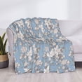 thumbnail image 3 of Rateoe Lily Flower Pattern Flannel Throw Blanket, Ultra-soft Blanket for Bed, Couch, Car, Hypoallergenic Anti-pilling blanket-, 3 of 6