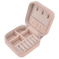 thumbnail image 1 of Portable Jewelry Case With Zipper, Large Capacity, Partitioned Storage, Mini Jewelry Storage Box For Travel, 4 Grids, 3 Necklace Hooks, 6 Slot Rolls, Earring Compartment, 1 of 8