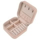thumbnail image 5 of Joyero portátil con cremallera, 4 rejillas, gran capacidad, almacenamiento de particiones, forro suave, mini caja de almacenamiento de joyas para viajes, color rosa, 5 of 14