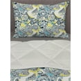 thumbnail image 3 of Mandala Comforter & Sham Bedding Set, Floral Mandala Ornamental Vintage Blooming Flowers Foliage Leaves Garden Themed, 3 pcs Duvet Set Microfiber Filling Quilt, 5 Sizes, Yellow Blue, by Ambesonne, 3 of 4