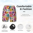 thumbnail image 3 of Gukieu Cute Doodles Print Men's Double Layer Sports Swim Trunks, Quick Dry Adjustable Waist Swim Shorts Swimwear-Medium, 3 of 6