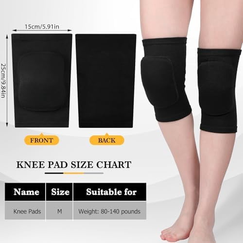 WLIKKS 3 Pairs Dance Knee Pads Women Protective Non-Slip Knee Pads for Yoga Cheerleading Pole Floor Dance Volleyball