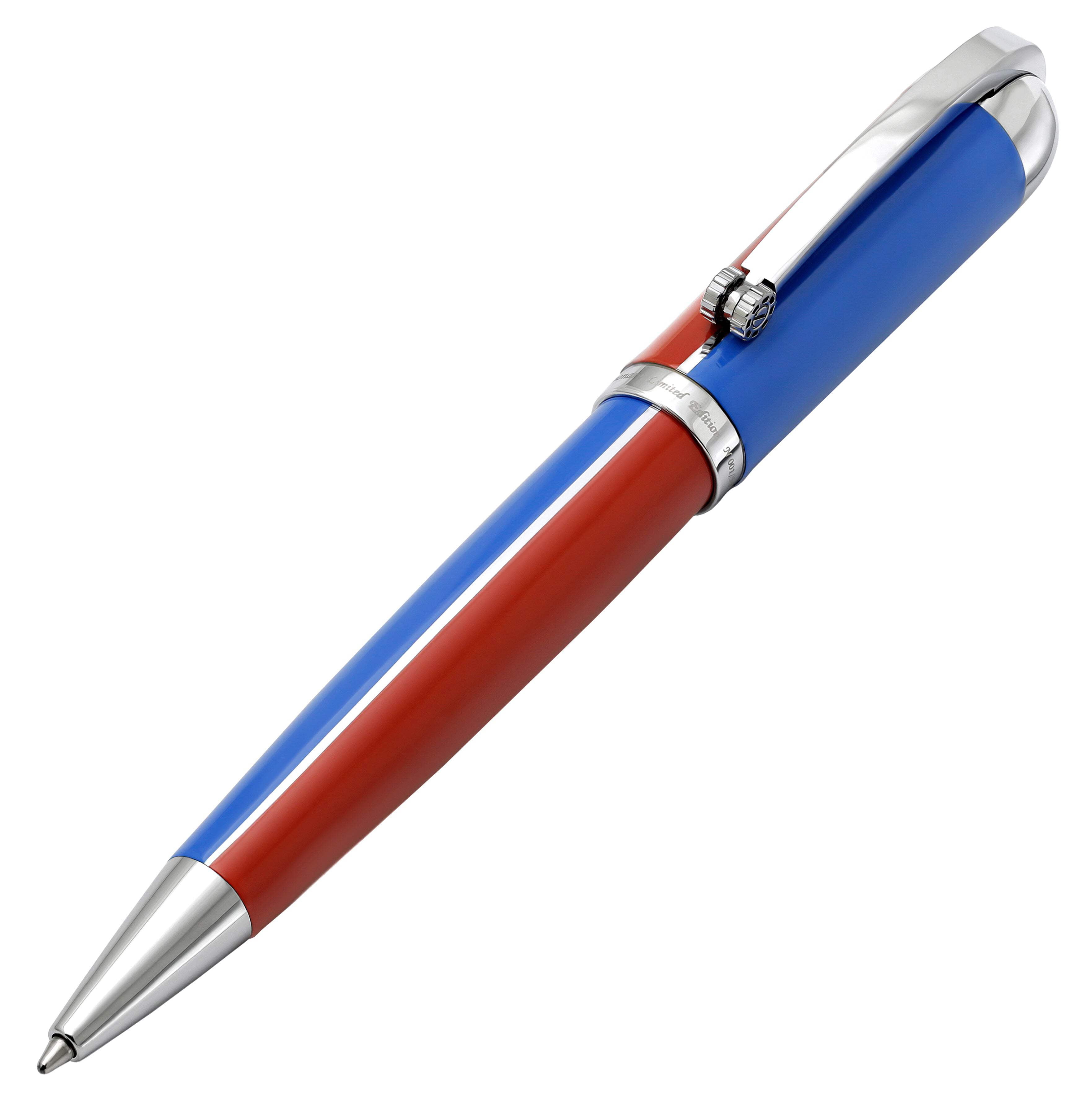 Xezo Xezo Visionary® Brass  Aluminum Enameled Ballpoint Pen - Red / Blue