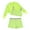 Fluorescent Green, variant on DPOIS Kids Girls Three Piece Long Sleeve Dance Outfit Slim Fit Performance Costume