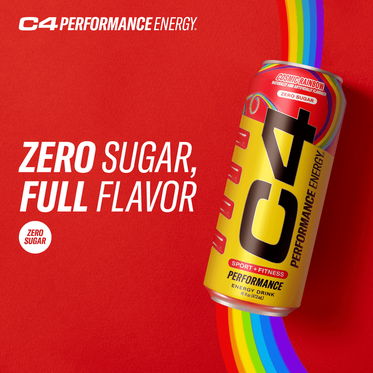C4 Performance Energy Skittles, Sugar-Free, 12 Pack of 16oz Cans