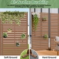 thumbnail image 4 of MAYEERTY 2-Piece Outdoor Metal Privacy Screen 6ft × 3ft Brown, 6-Panel Wide-Narrow Louvered, Rust-Resistant for Garden, 4 of 6