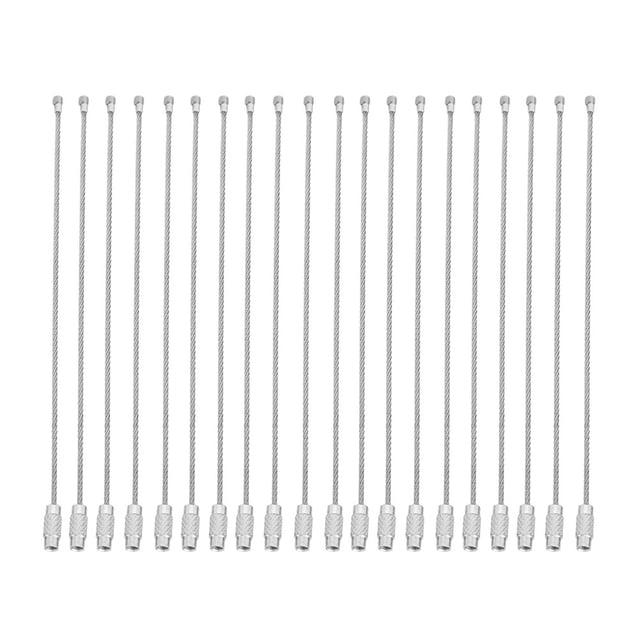 Wire Keychain 20Pcs 5.9Inch Stainless Steel Cable Rope Key Ring Loops with Screw Locking for Outdoor Hiking Home Car Keys
