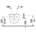 thumbnail image 2 of Duravit 254409-Dual Darling New 0.8/1.6 Gpf Dual Flush Wall Mounted One Piece Elongated, 2 of 7