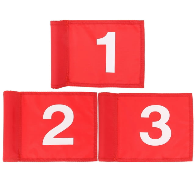 SHISUYAN 3 Pcs Drapeaux de Golf Portables Drapeaux de Golf Numérotés Drapeaux d'Entraînement de Golf Anti-Usure Drapeaux de Golf