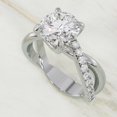 thumbnail image 3 of HeartsAndYou 1.6ct Round Cut Moissanite Engagement Ring for Women Cross Split Shank 18k White Gold Over Silver, 3 of 9