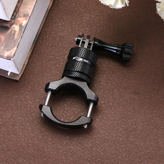 Abrazadera de montaje de manillar de motocicleta de bicicleta de aleación de aluminio para Gopro (negro) Tmvgtek 1qy7se3ym4pr9hn7D01