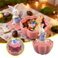 thumbnail image 1 of Huanglei Ceramic Rabbit Cookie Jar Animal Figurine Candy Storage Container Decorative Desktop Ornament, 1 of 5