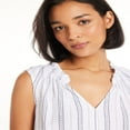 thumbnail image 4 of CHUANK Ruffle Neck Linen Blend Top  Sizes XS-XXXL, 4 of 5