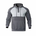 thumbnail image 4 of Sudadera con capucha para hombre, estilo informal, con bloqueo de color, bolsillo, cordón ajustable, manga larga, suéter con capucha, abrigo de poliéster para hombre, 4 of 7