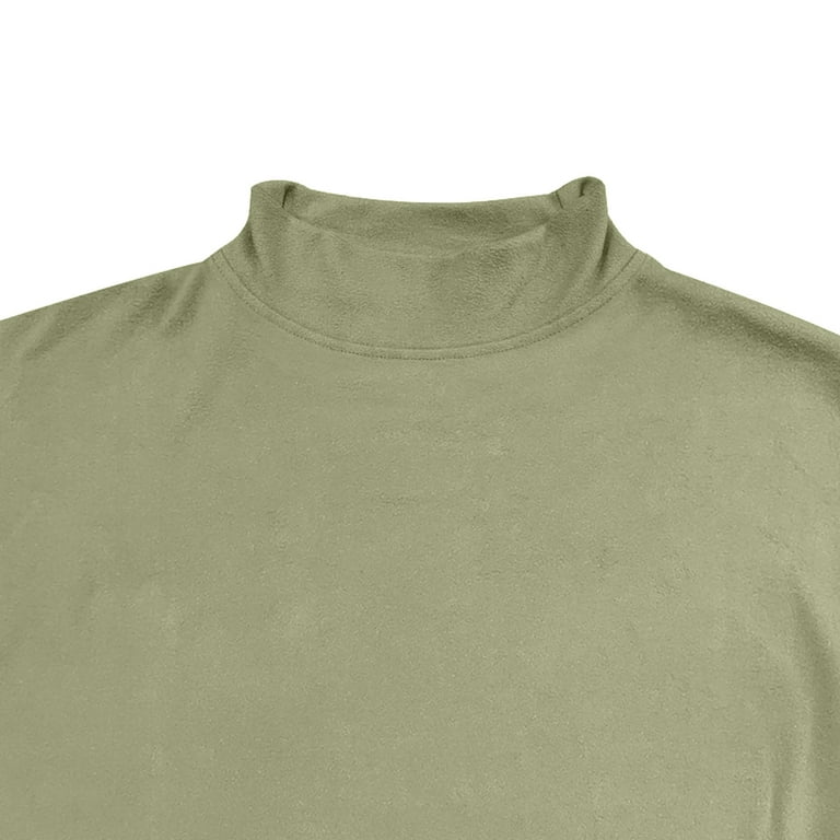 zejinsd Mock Neck Sweatshirt for Men's Winter Solid Color