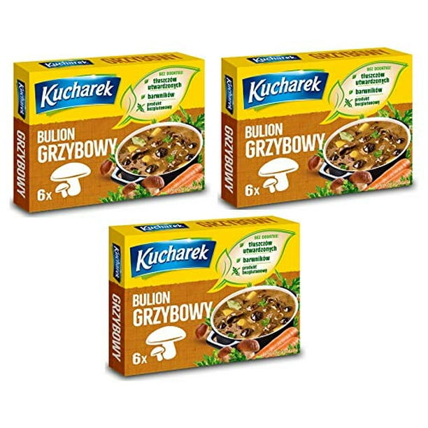 Kucharek Bulion Grzybowy Mushroom Bouillon 60g / 2.12oz Box (3Pack
