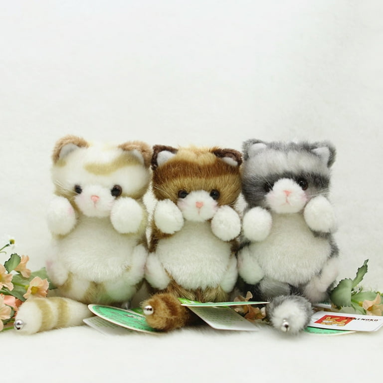 Mini Plush Orange Cat Stuffed Animal Keychain for Kids Bag, Purse