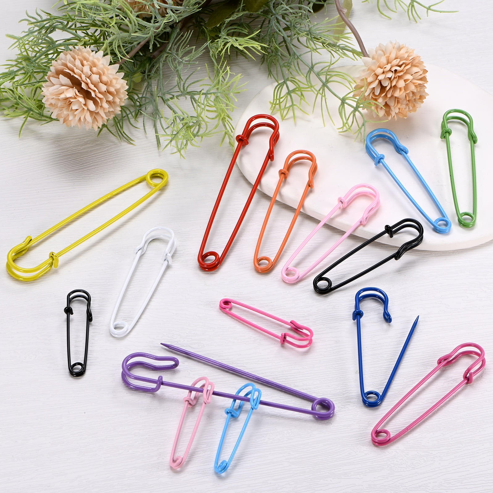 30-Pack Large Safety Pins, 4" Spring Lock Pins Blanket Bulk Pin for Fashion/Clothes/Sewing/Quilting/Upholstery/Laundry/DIY Craft/Decorative, Big Safety Pins [Sky Blue]