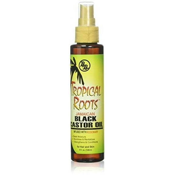 Bronner Brothers Tropical Roots Black Castor Oil, Rosemary, 5 oz, 2 Pack
