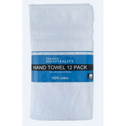 Grandeur 100% Cotton Hospitality Hand Towel 12 Pack, White, 16 in x 30 in - NEW