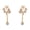 Gold, variant on Flower Pearl Drop Earrings for Women Long Threader Chain Dangling Dainty Zircons Flower Tassel Earrings for Women Wedding Bride Jewelry