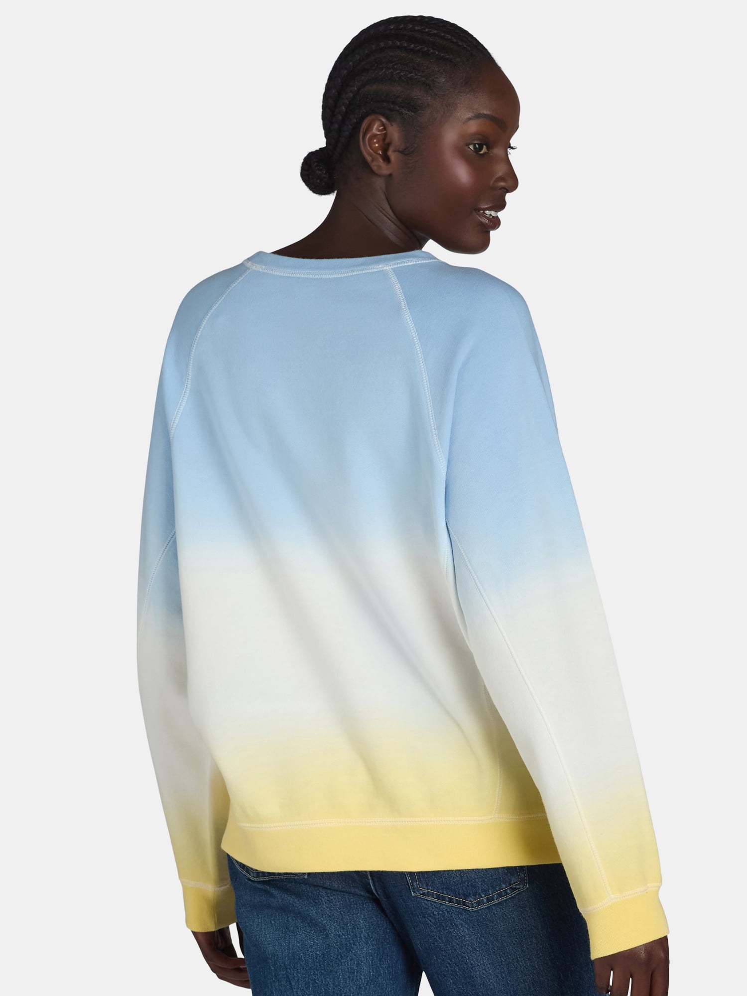 Time and Tru Women’s Washed Sweatshirt with Long Sleeves, Sizes S-XXXL
