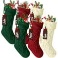 thumbnail image 2 of Lot de 6 Bas de Noël Blancs Rouges, 2 of 5