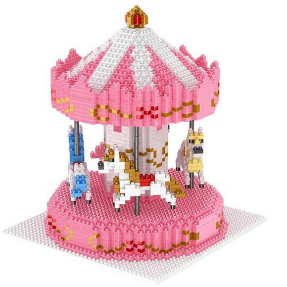 Shengyu Carousel Model Building Set Amusement Park Carousel Building Block Set Micro Blocks DIY Toys for Kids Adults