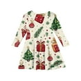 thumbnail image 2 of Drmagiyhm Girls Long Sleeve Skater Dress Size 10-12 Boho Christmas Crew Neck Dress Twirly Chiffon Skater Dress Fall Casual Outfit 11-12 Years, 2 of 4