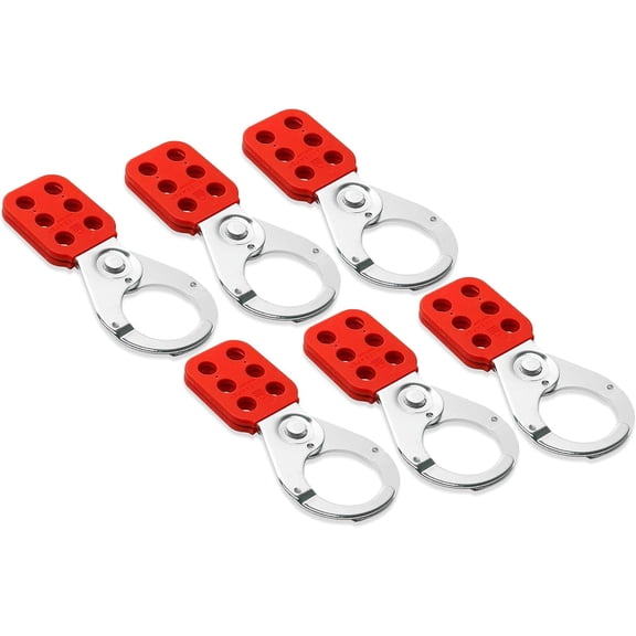 TRADESAFE Lockout Tagout Hasp, Steel Lockout Hasp for Lock Out Tag Out, 1 Jaw Diameter, 6 Pack