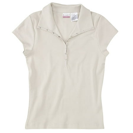 Juniors' Ribbed Snap Polo