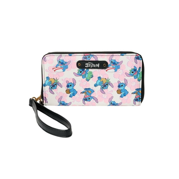 Disney Stitch Women's Wallet Zip Around Wristlet All-Over Character Print
