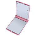 thumbnail image 1 of 1PCS Beauty Women Por LED Mirror Makeup Cosmetic 8 LED Lights Lamps Folding Compact Pocket Adjustable Mirror Desktop Makeup (Black Pink), 1 of 3