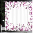 thumbnail image 4 of Ambesonne Spring Shower Curtain, Fuchsia Tones Branches Look, 69"Wx75"L, Taupe Grey Magenta White, 4 of 5