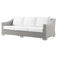 thumbnail image 1 of Lounge Sofa, Rattan, Wicker, Light Grey Gray White, Modern Contemporary Urban Design, Outdoor Patio Balcony Cafe Bistro Garden Furniture Hotel Hospitality, 1 of 8
