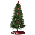thumbnail image 4 of Tcbosik Prelit Artificial Christmas Tree with 400 Warm White Lights and 950 Branch Tips, 7.5ft Xmas Tree with Tree Skirt and Red Ornaments for Indoor Holiday Decoration, Green, 4 of 10