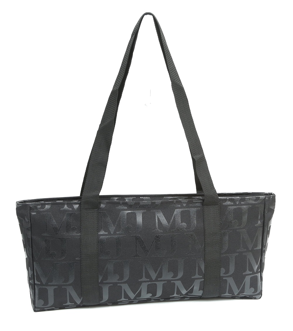 Mah Jongg Direct Black with Black MJ Designer Logo Soft Replacement Case, includes two matching wraps and a bonus bag, (Replacement Soft Case Only - tiles, trays, racks and pushers not included)