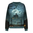 thumbnail image 5 of Raeneomay Long Sleeve Shirts for Women Oversize Halloween Women's Round Neck Loose Top Hoodie, 5 of 6