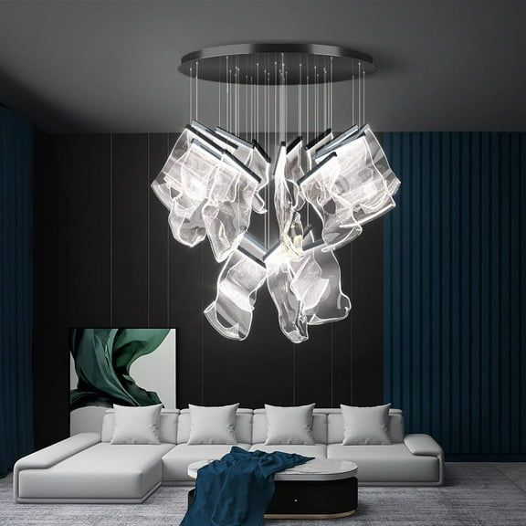 TOVINX Duplex Living Room Chandelier Modern Minimalist Light Luxury Loft Creative Villa Staircase Long Chandelier