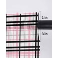 thumbnail image 6 of Pink Black Plaid Tier Curtains 45 Inch Length,Sheer Curtains for Bedroom Living Room Window Farmhouse Pink Black Checkered Rod Pocket Drapes Kitchen Curtains Small Half Window 27.5"x45" 2 Panels, 6 of 6